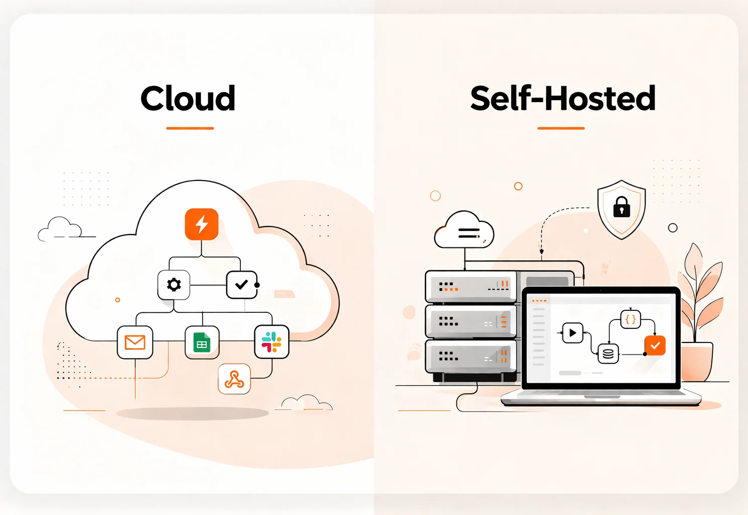 cloud vs self-hosted workflow automation tools comparison 2026