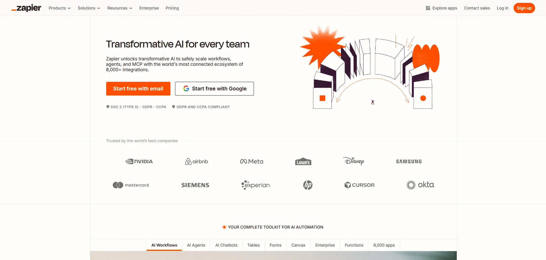 Zapier no-code workflow automation tool interface
